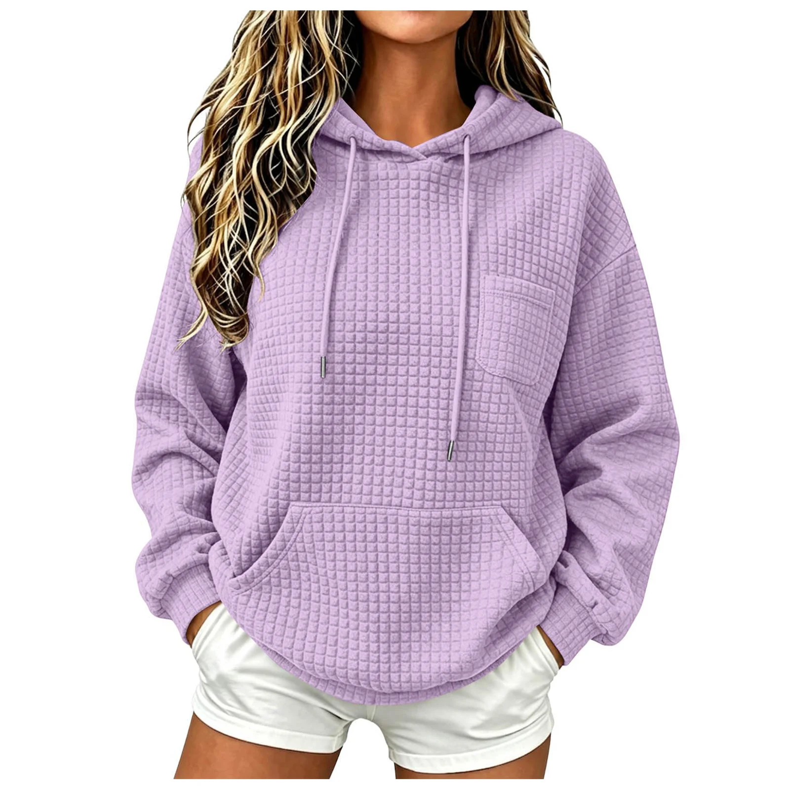 Womens Knit Hoodies Casual Fit Hooded Sweatshirt With Pocket Oversized Hoodies Fall Outfits For Women Womens Full Zip Hoodie