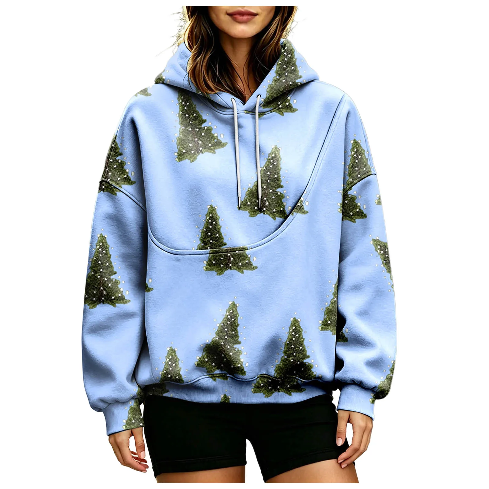 Women Fall And Winter Hoodie With Pet Pouch Oversized Pocket Colorful Print Sweatshirt For Dogs And Zipper Hoodies for Women