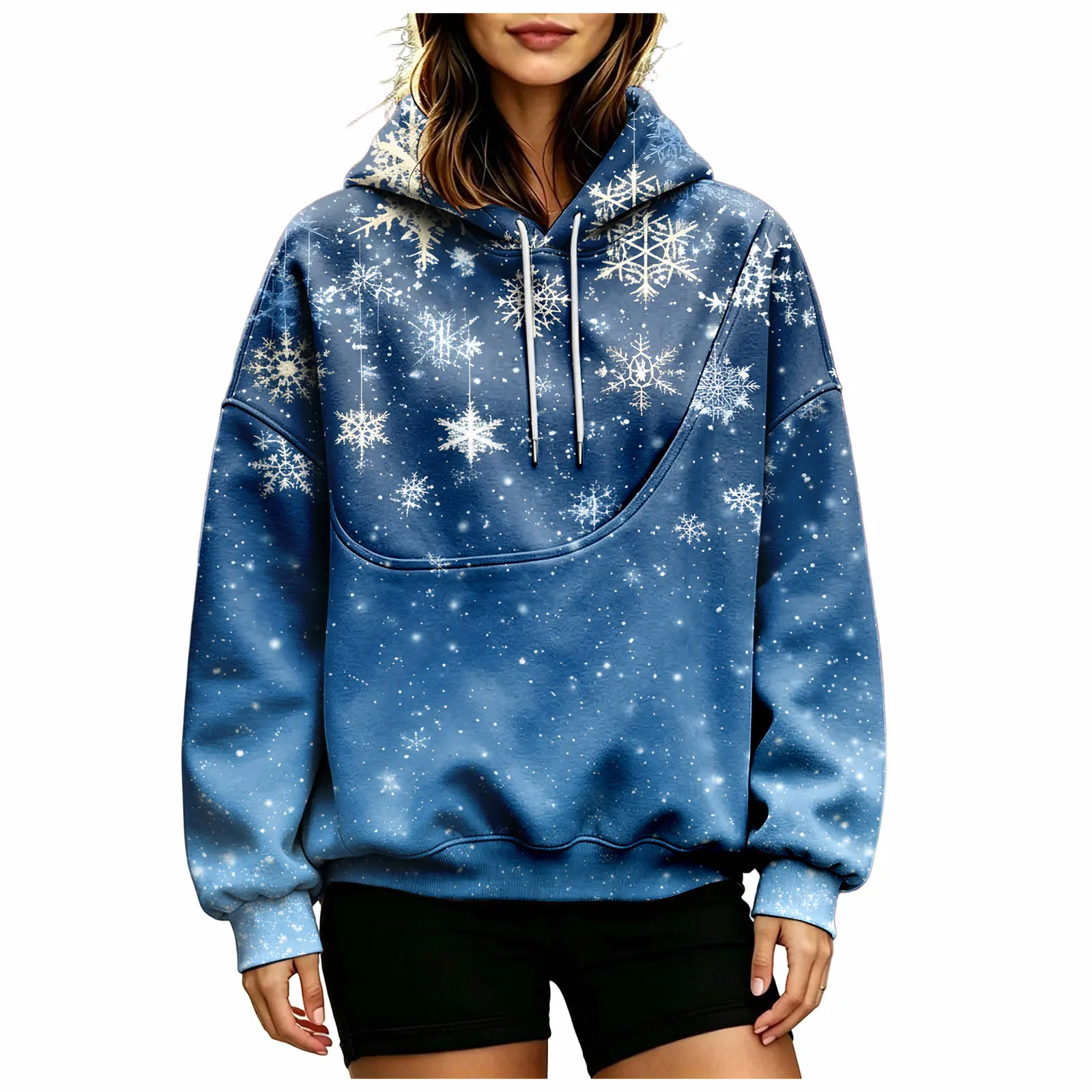 Women Fall And Winter Hoodie With Pet Pouch Oversized Pocket Colorful Print Sweatshirt For Dogs Plain Sweatshirt with Pockets