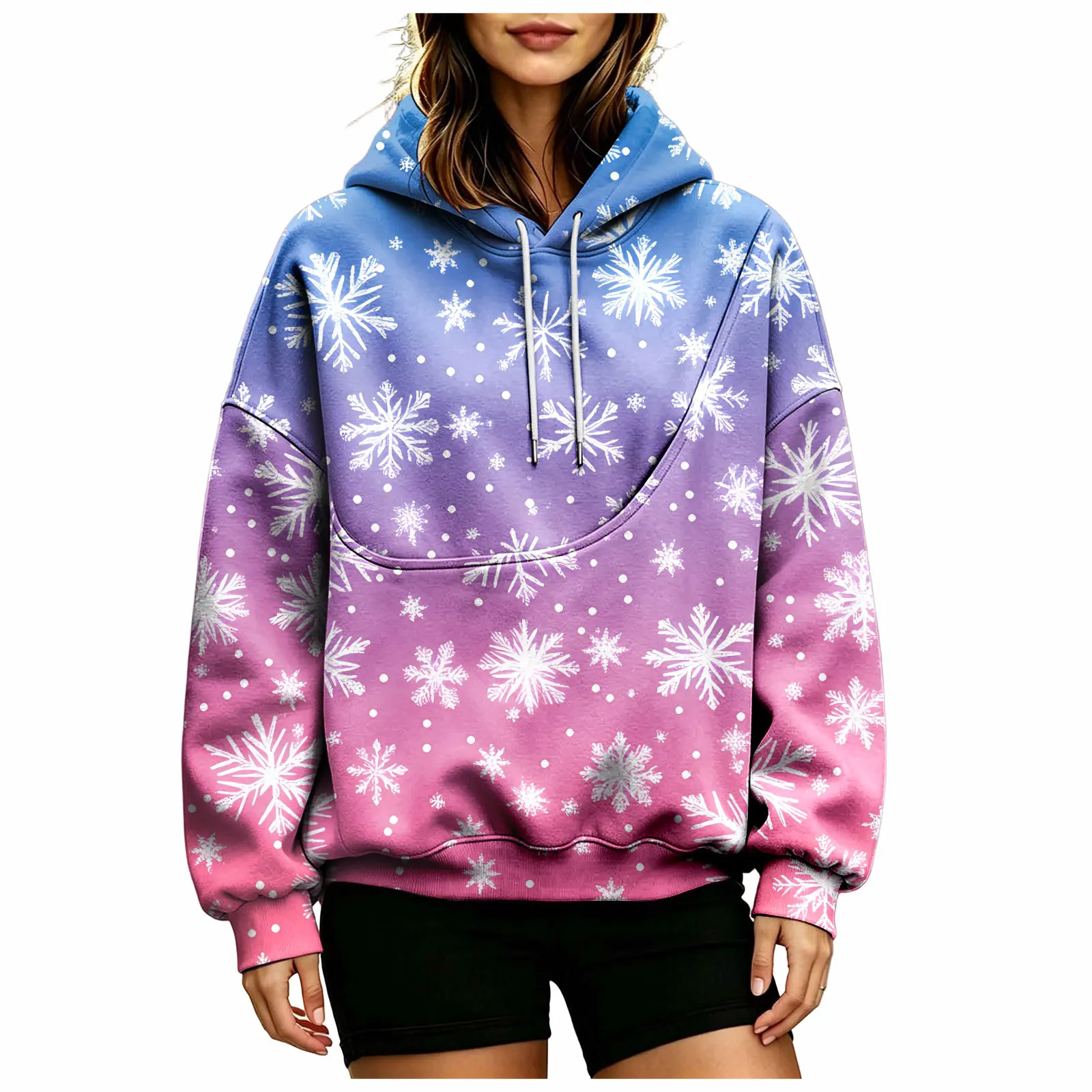 Women Fall And Winter Hoodie With Pet Pouch Oversized Pocket Colorful Print Sweatshirt For Dogs Plain Sweatshirt with Pockets