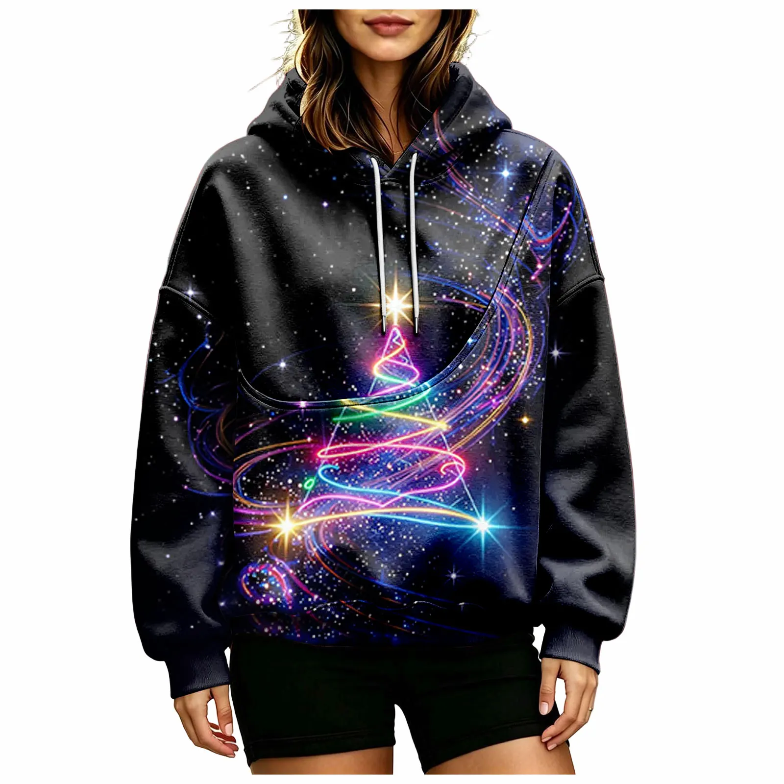 Women Fall And Winter Hoodie With Pet Pouch Oversized Pocket Colorful Print Sweatshirt For Dogs Plain Sweatshirt with Pockets