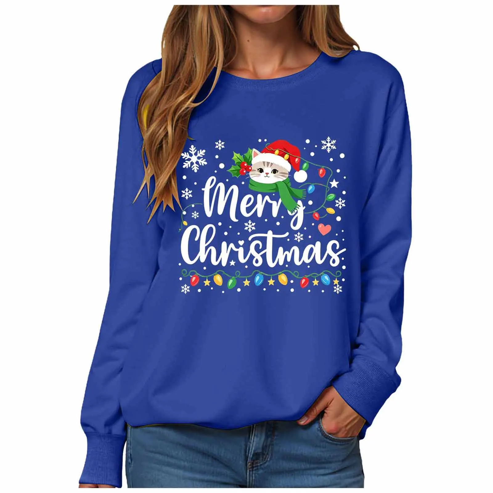 Christmas Womens Funny Christmas Sweatshirt Christmas Fashion Christmas Outfit Long Sleeve Christmas Fleece Jacket with Hoodie