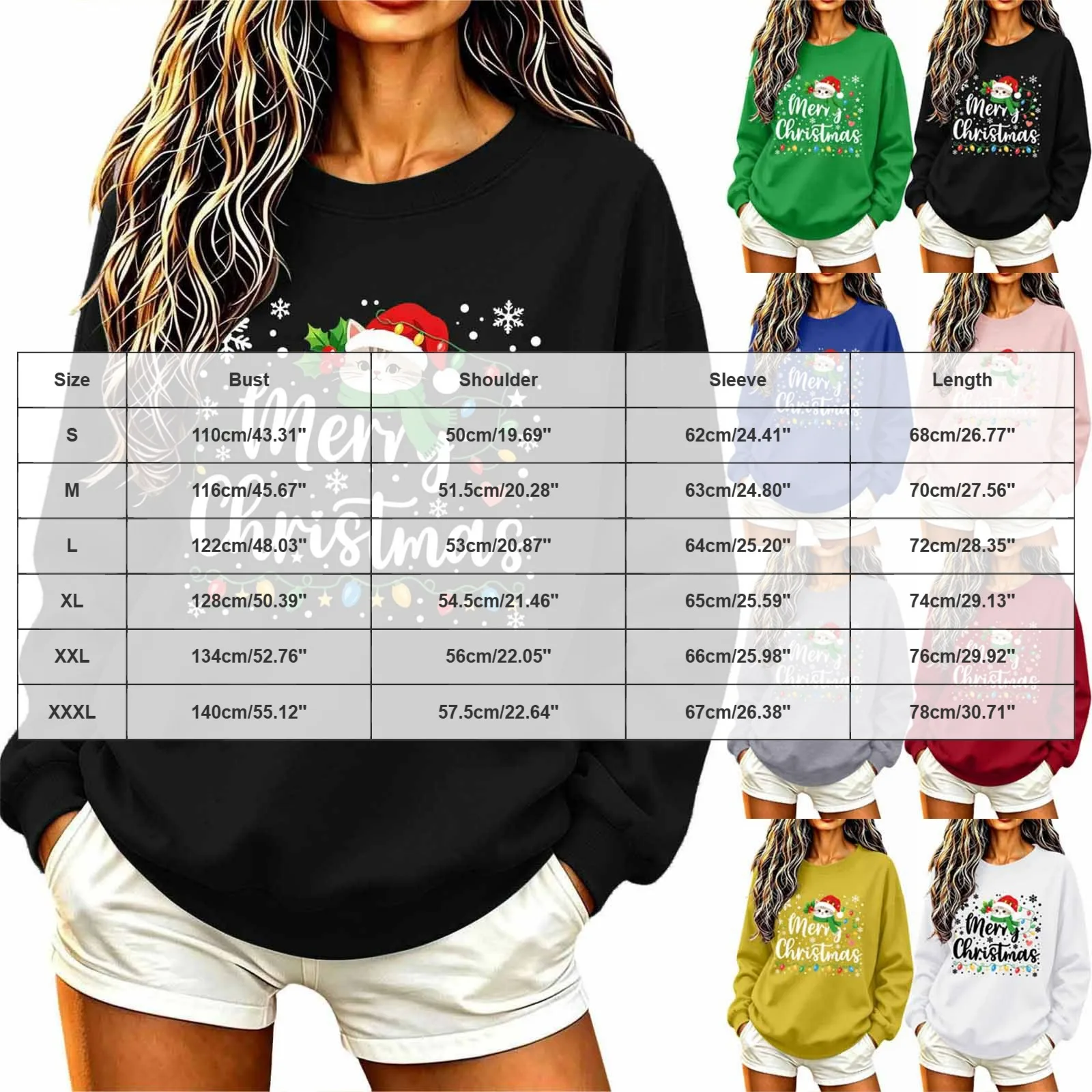 Christmas Womens Funny Christmas Sweatshirt Christmas Fashion Christmas Outfit Long Sleeve Christmas Fleece Jacket with Hoodie