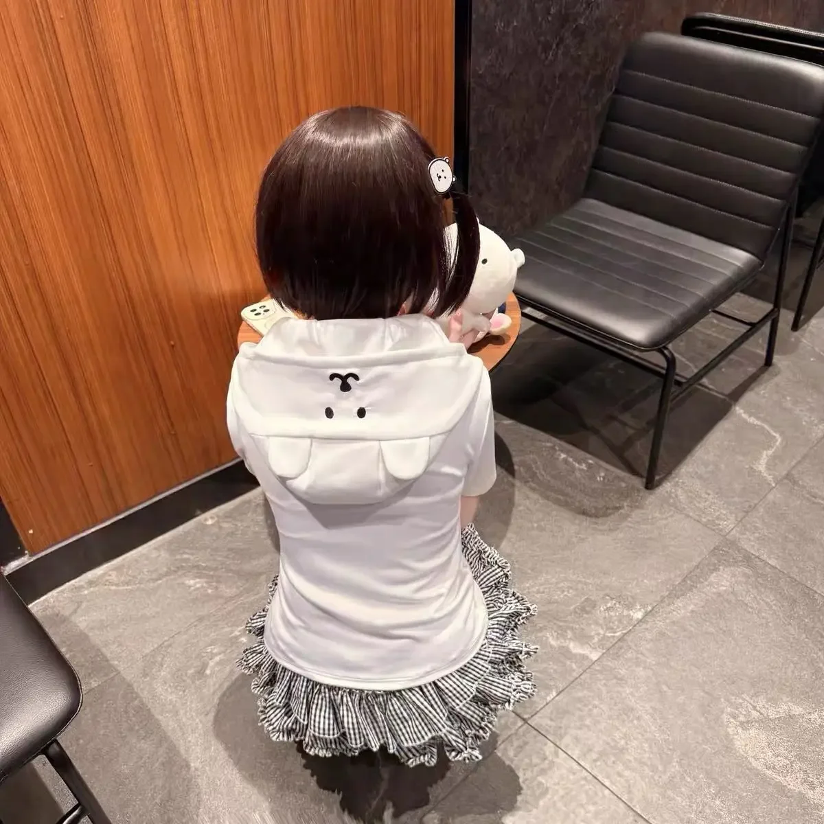 Deeptown Japanese Style Kawaii Hoodies Women Cartoon Lolita Short Sleeve Sweatshirt Cutecore Oversize Casual Zipper Cardigan