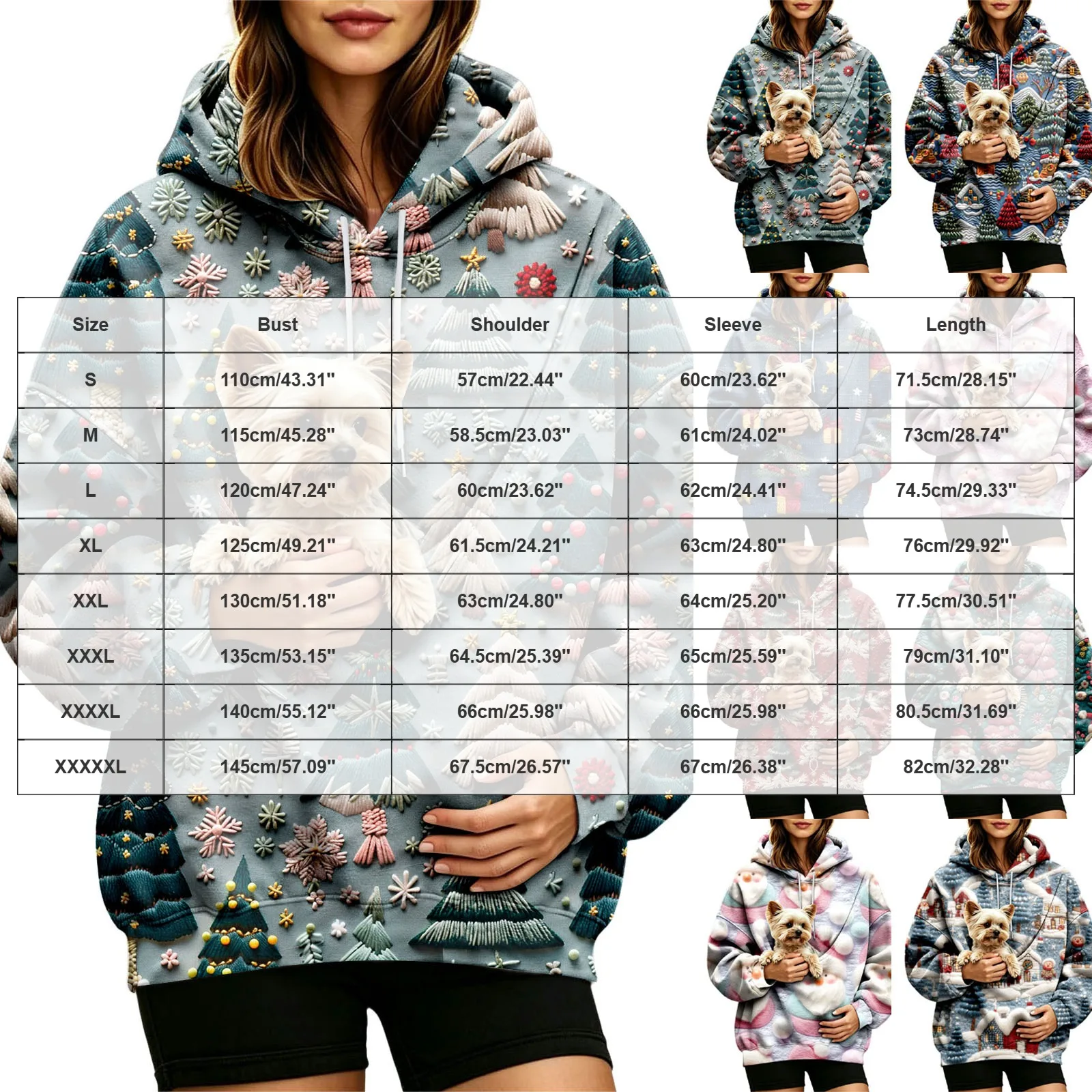 Women Fall And Winter Hoodie With Pet Pouch Oversized Pocket Colorful Print Sweatshirt For Dogs And Women's Hoodies Pullover