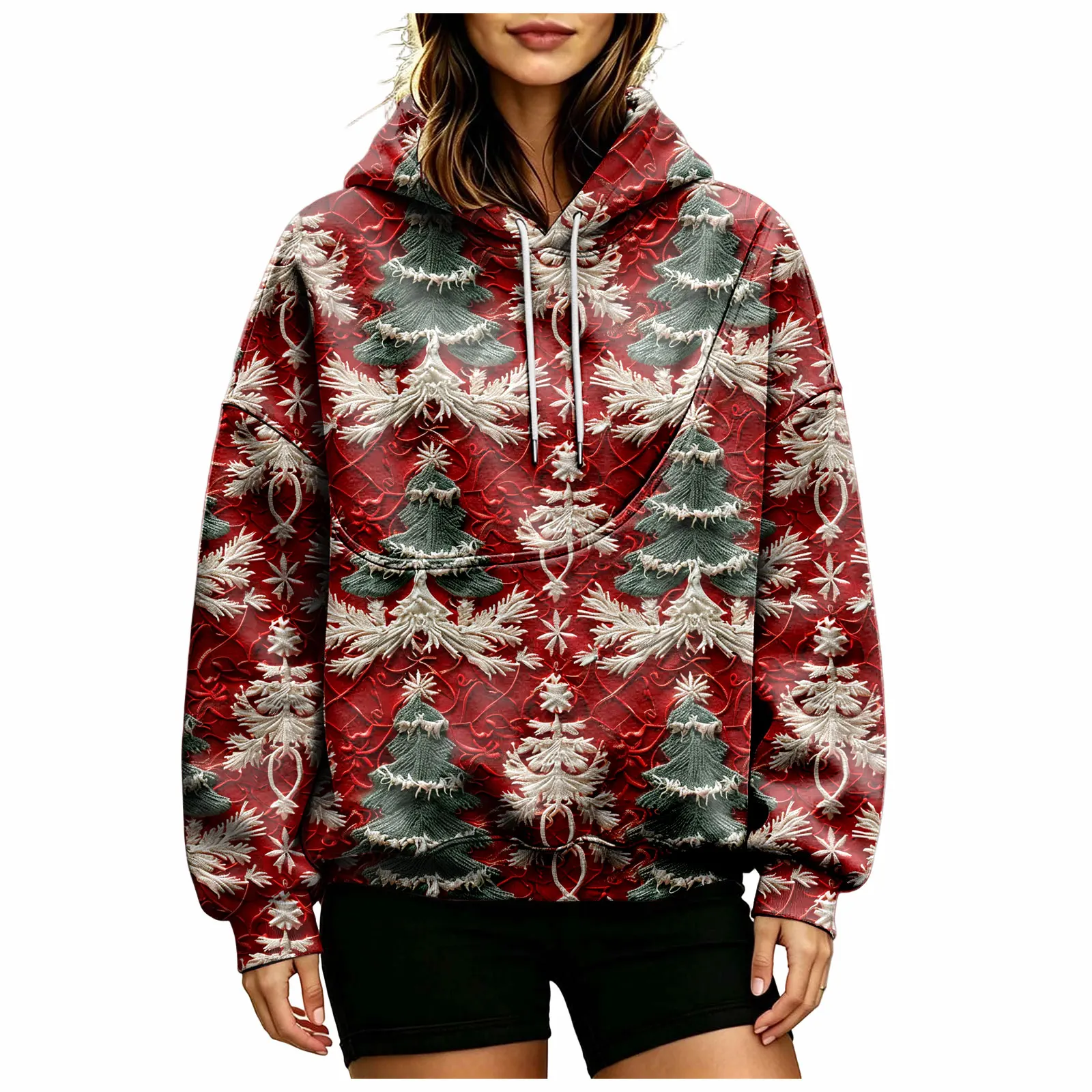 Women Fall And Winter Hoodie With Pet Pouch Oversized Pocket Colorful Print Sweatshirt For Dogs And Women's Hoodies Pullover