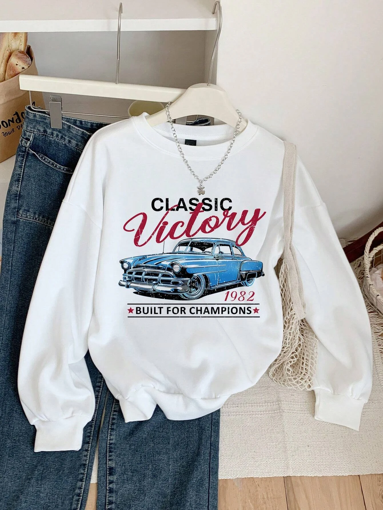 Keep Classic Alive And Car Printing Hoodies Women Autumn Casual Soft Hoodie Fashion Oversize Hoody Versatile Warm Fleece Hooded