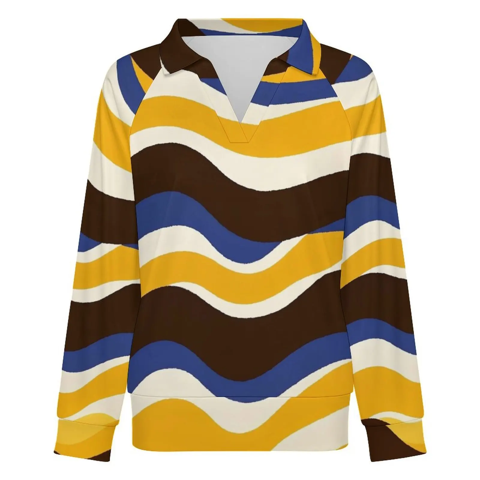 Betawoo Sunflower Premium Casual Long Sleeve V-Neck Sweatshirt For Women