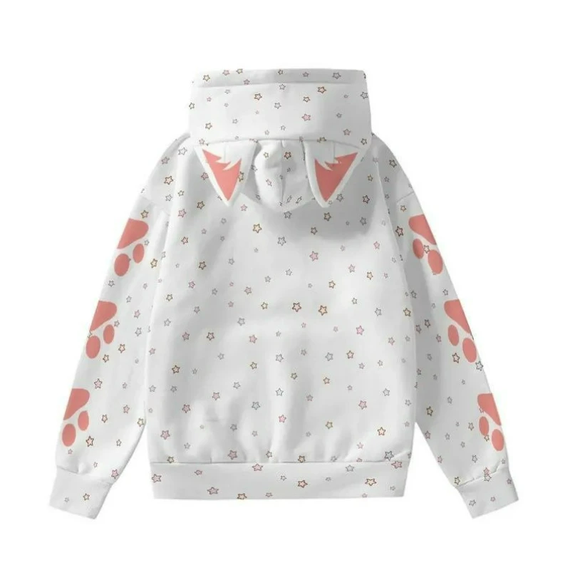 Japanese 3D Printing Casual Hoodies Women Y2k Aesthetic Vintage Loose Hoody Autumn Streetwear ​Zipper Pocket Grunge Sweatshirt