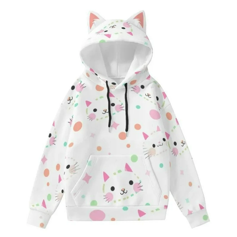 Japanese 3D Printing Casual Hoodies Women Y2k Aesthetic Vintage Loose Hoody Autumn Streetwear ​Zipper Pocket Grunge Sweatshirt