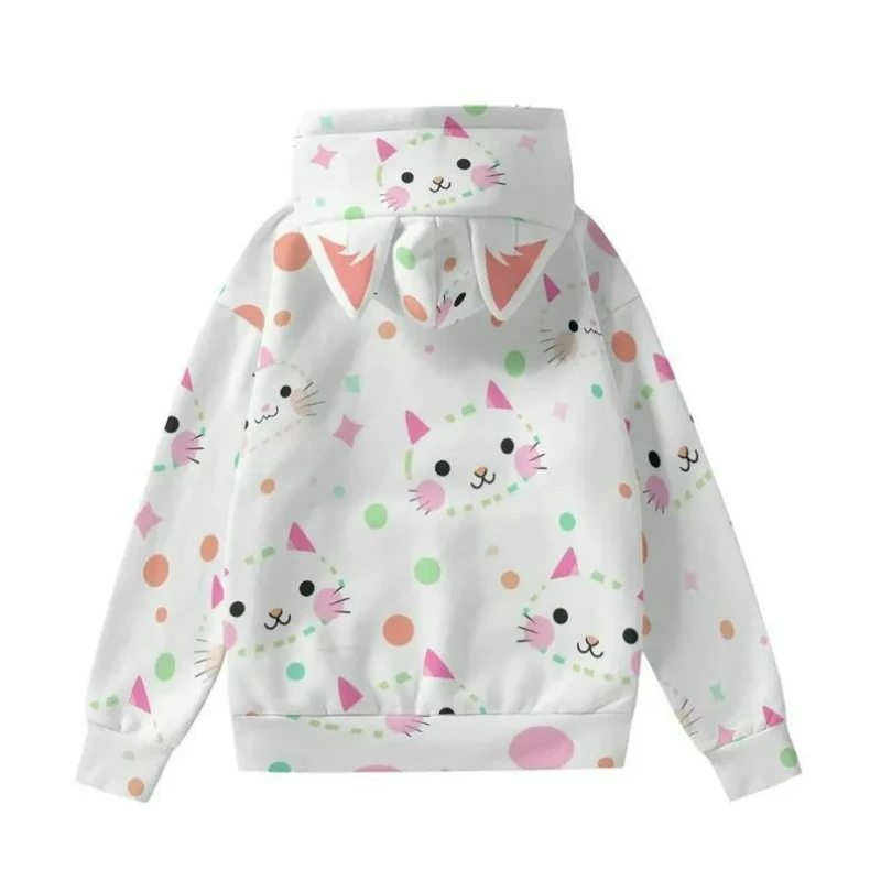 Japanese 3D Printing Casual Hoodies Women Y2k Aesthetic Vintage Loose Hoody Autumn Streetwear ​Zipper Pocket Grunge Sweatshirt