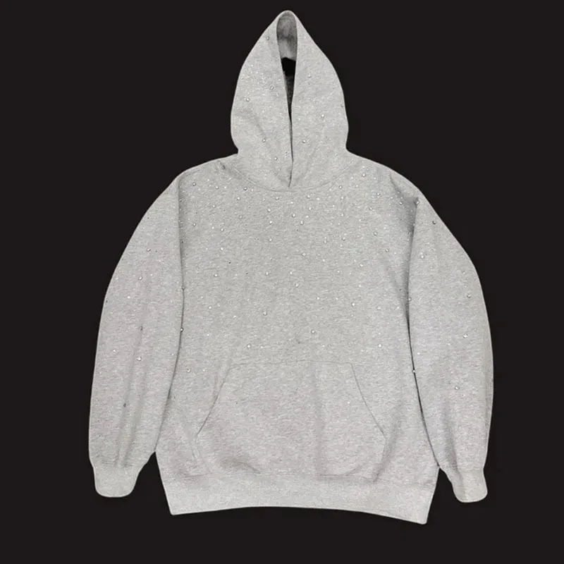 New hooded sports pullovers and diamond printed couple style streetwear for winter 2025, INS