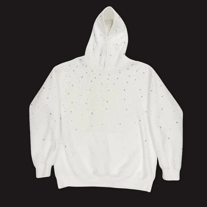 New hooded sports pullovers and diamond printed couple style streetwear for winter 2025, INS