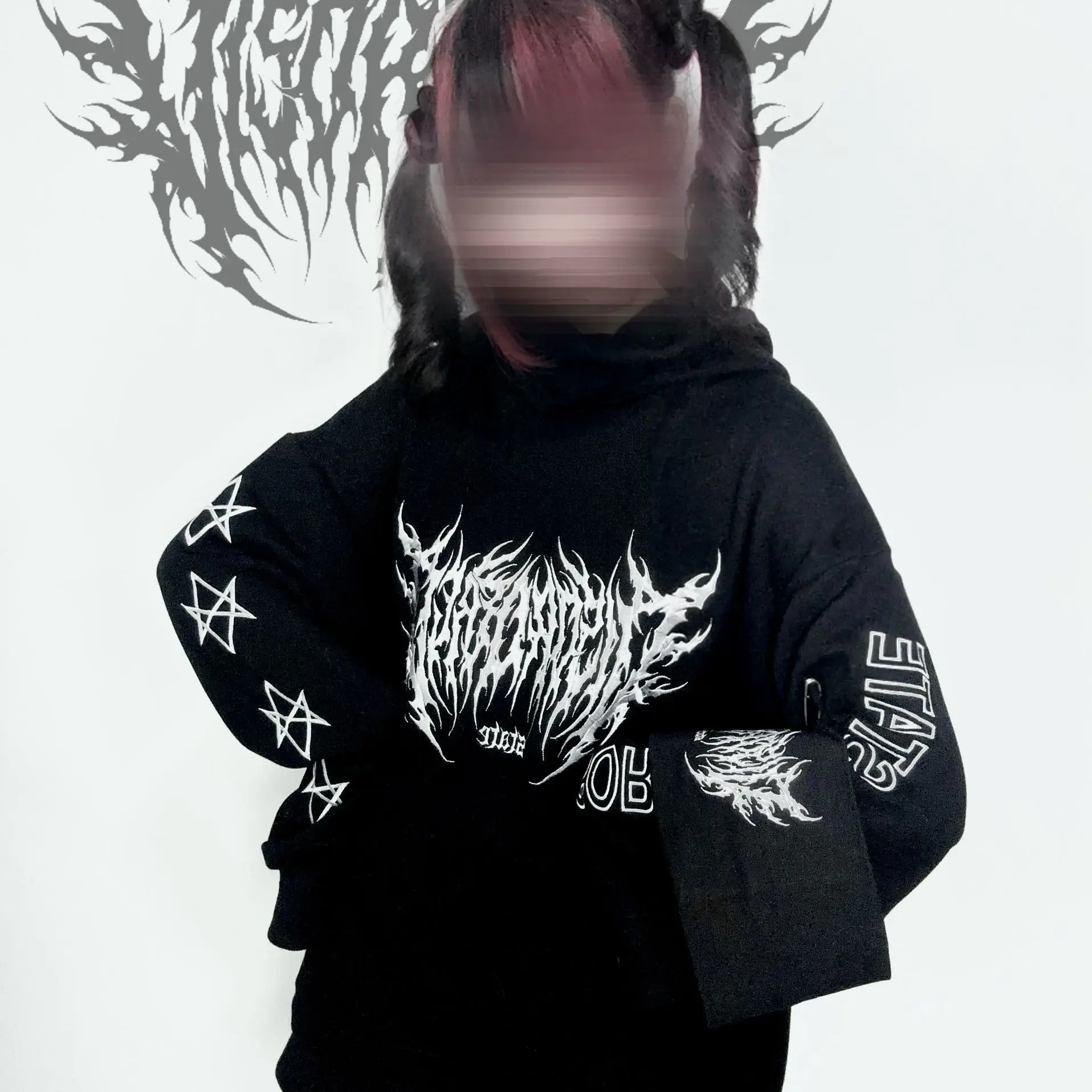 Y2k 2000s Hoodies Women Streetwear Sweatshirts Oversized Tops Casual Vintage Punk Hoodie Hooded Print Hip-hop Japanese Clothes