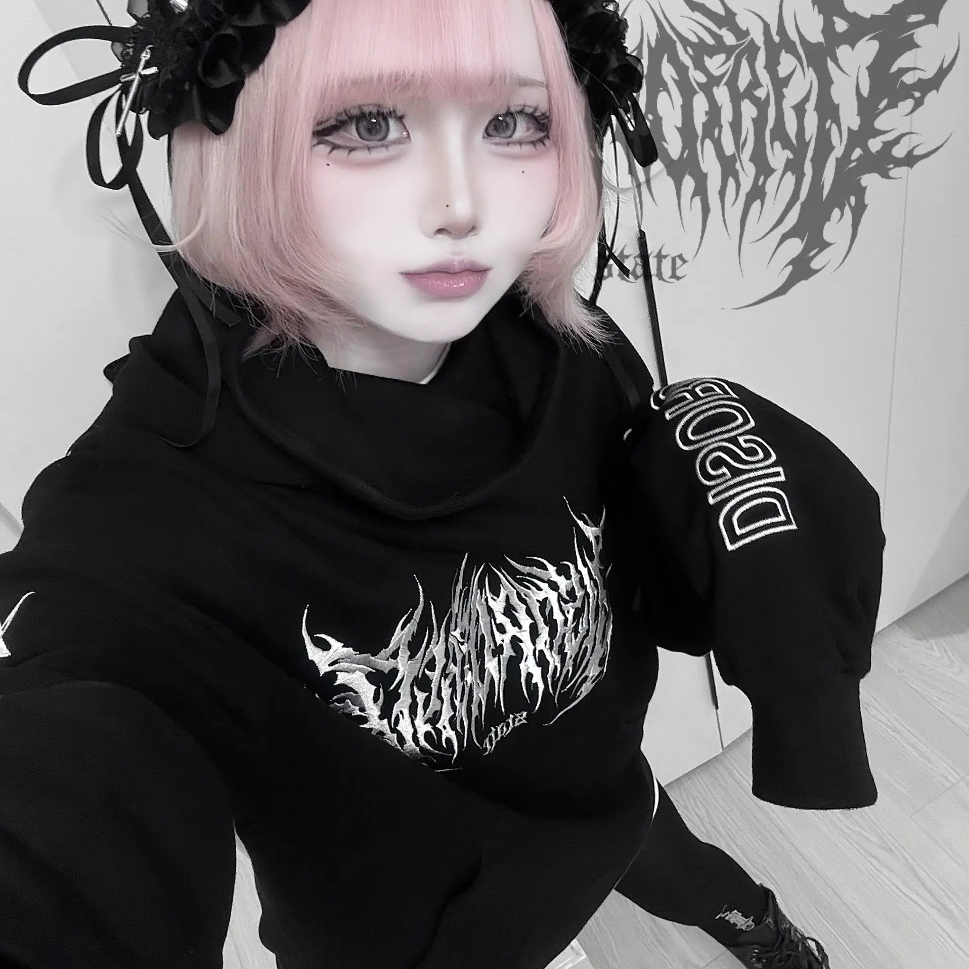 Y2k 2000s Hoodies Women Streetwear Sweatshirts Oversized Tops Casual Vintage Punk Hoodie Hooded Print Hip-hop Japanese Clothes