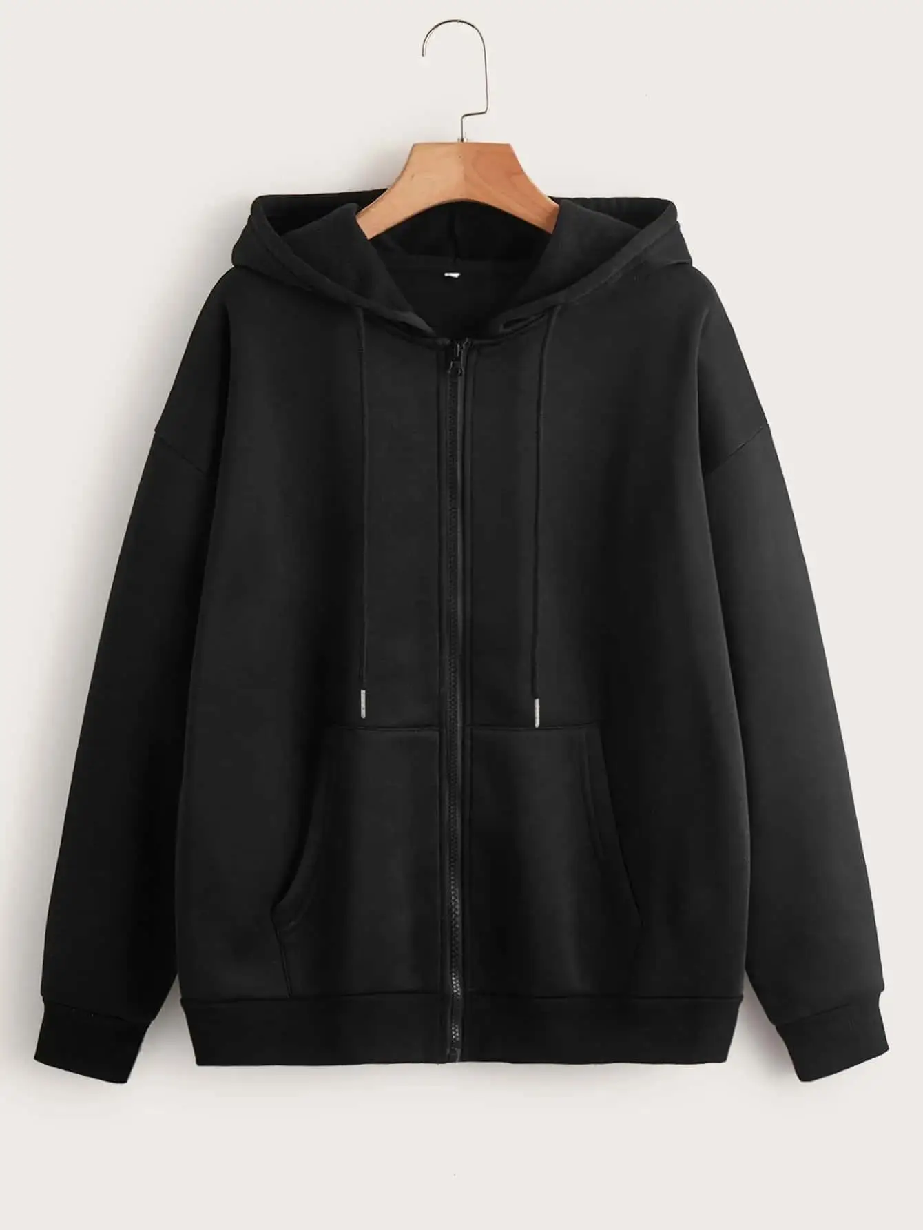Solid Color Zipper Hoodies Womens Autumn Casual Sportswear Y2K Comfortable Long Sleeved All-Match Pocket Oversized Hoody