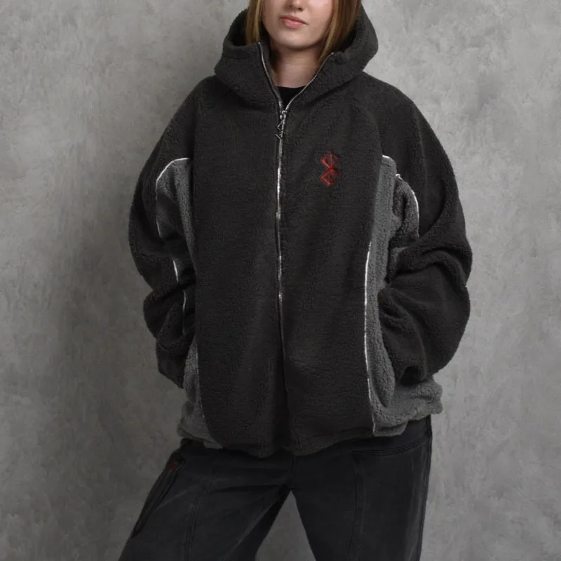New European and American Autumn and Winter Outerwear Made of Fleece Y2K for Both Men and Women High Street Jacket Sweatshirt