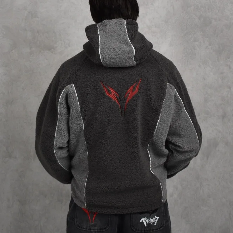New European and American Autumn and Winter Outerwear Made of Fleece Y2K for Both Men and Women High Street Jacket Sweatshirt
