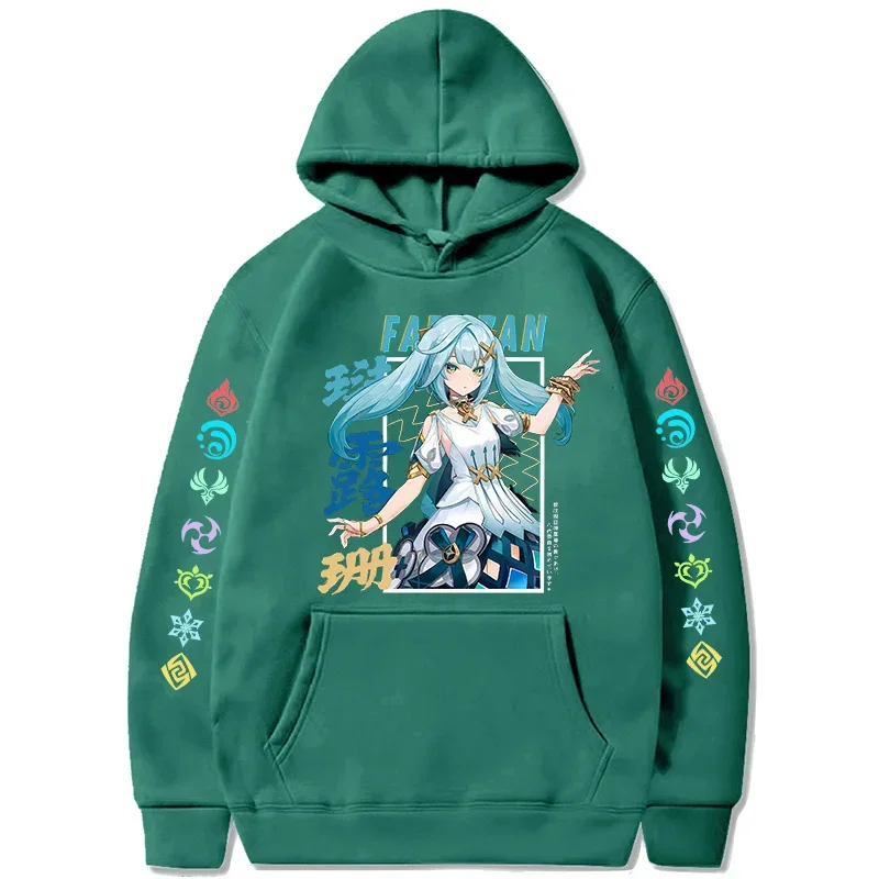 Hu Tao Zhongli Vintage Streetwear Wanderer Faruzan Nahida Xiao Cartoon Gothic Sweatshirt Genshin Impact Korean Style Y2k Hoodies