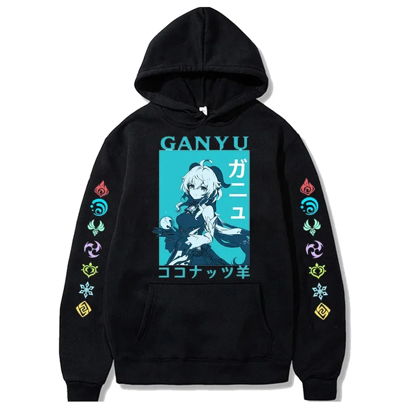 Hu Tao Zhongli Vintage Streetwear Wanderer Faruzan Nahida Xiao Cartoon Gothic Sweatshirt Genshin Impact Korean Style Y2k Hoodies