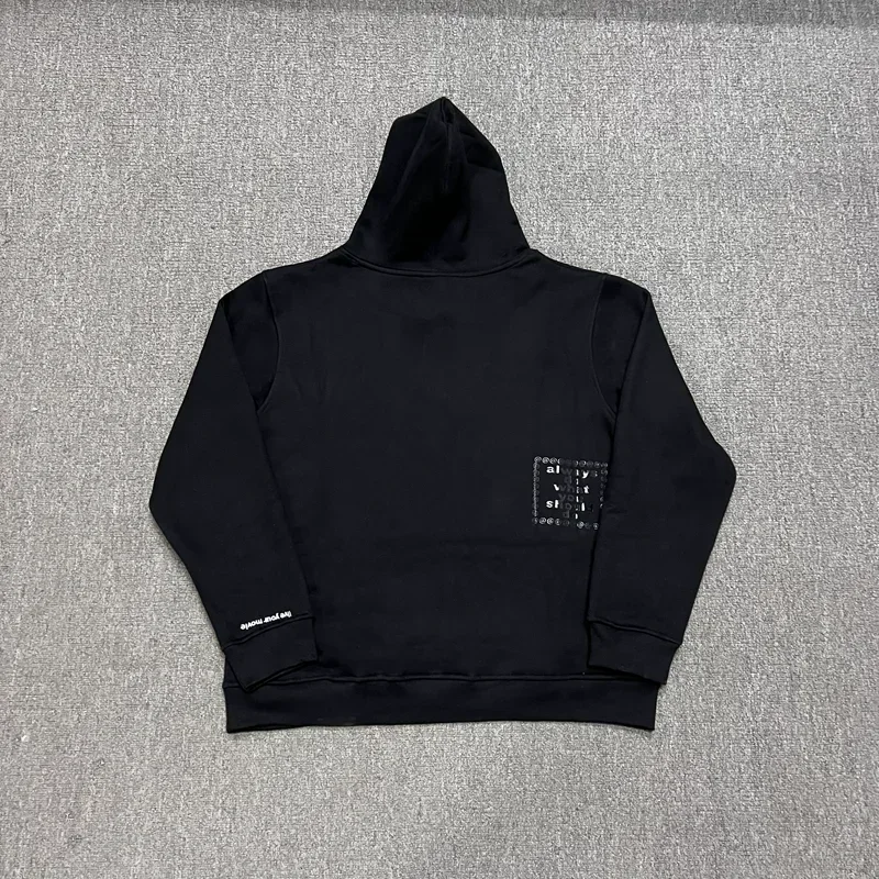 HOUZHOU Vintage Graphic Fleece Hoodies Women Oversized Casual Gray Sweatshirts Black Pullovers Hip Hop Streetwear Winter 2024
