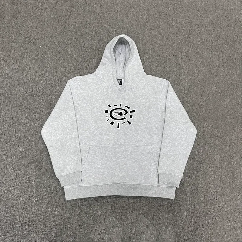 HOUZHOU Vintage Graphic Fleece Hoodies Women Oversized Casual Gray Sweatshirts Black Pullovers Hip Hop Streetwear Winter 2024