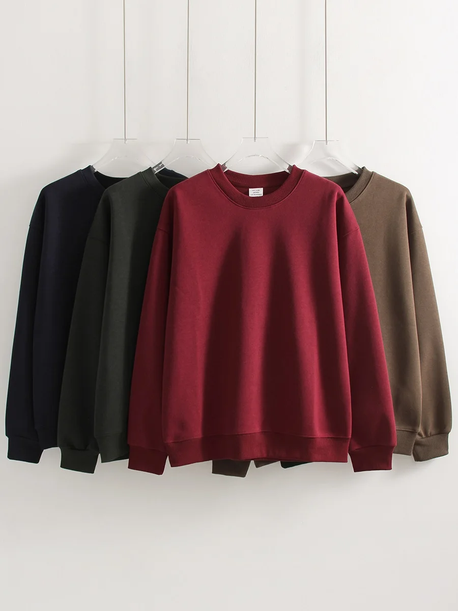 KarSaNy Oversize Sweatshirts For Women Autumn Crewneck Loose Pullovers Cotton Sports Tops Women Sweatshirts Navy Blue Casual