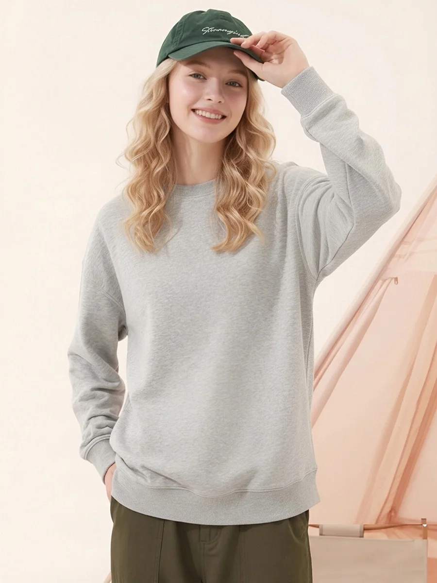 KarSaNy Oversize Sweatshirts For Women Autumn Crewneck Loose Pullovers Cotton Sports Tops Women Sweatshirts Navy Blue Casual