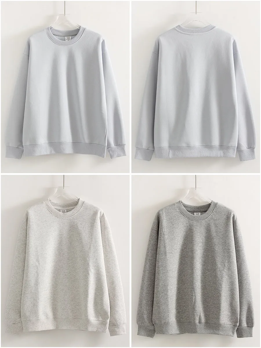 KarSaNy Oversize Sweatshirts For Women Autumn Crewneck Loose Pullovers Cotton Sports Tops Women Sweatshirts Navy Blue Casual