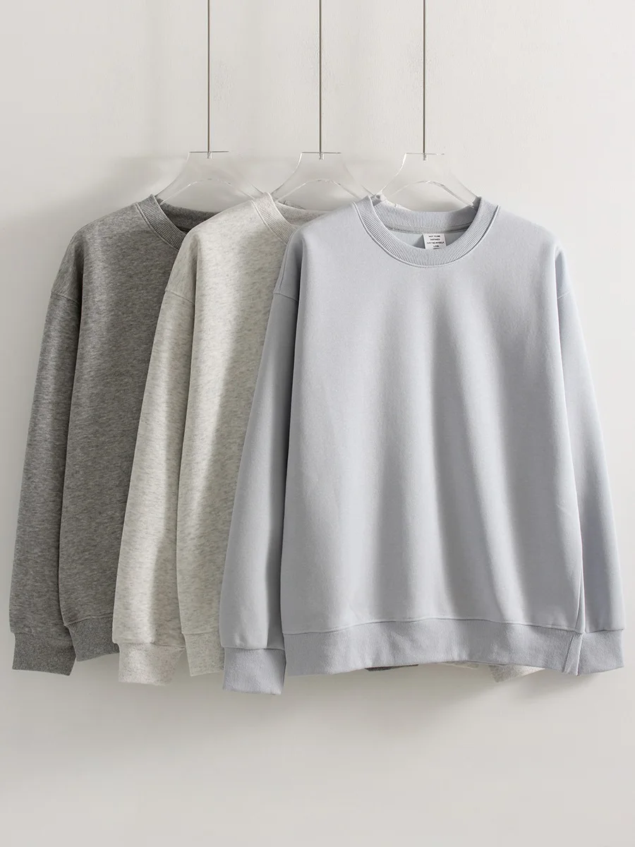 KarSaNy Oversize Sweatshirts For Women Autumn Crewneck Loose Pullovers Cotton Sports Tops Women Sweatshirts Navy Blue Casual