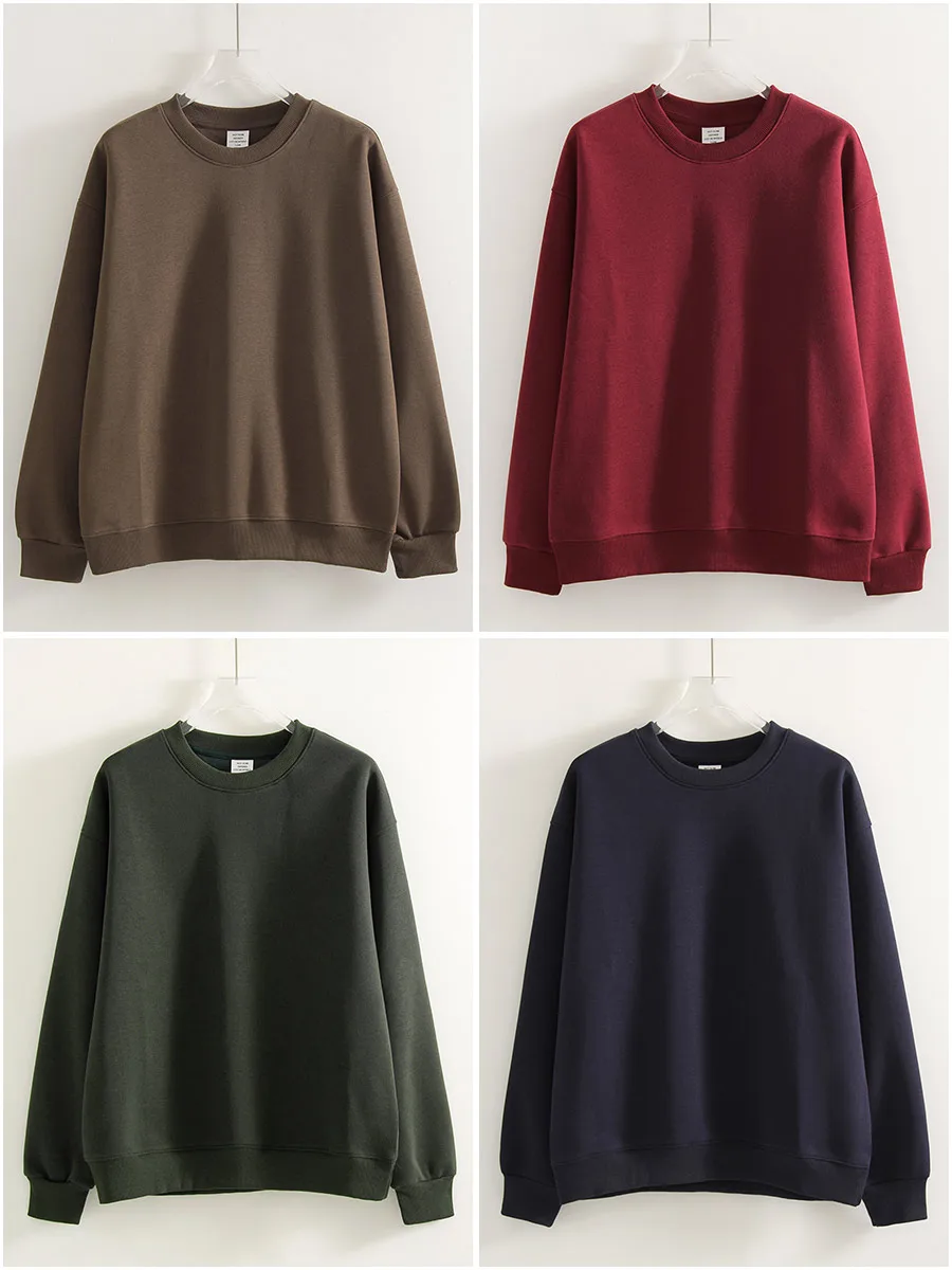 KarSaNy Oversize Sweatshirts For Women Autumn Crewneck Loose Pullovers Cotton Sports Tops Women Sweatshirts Navy Blue Casual
