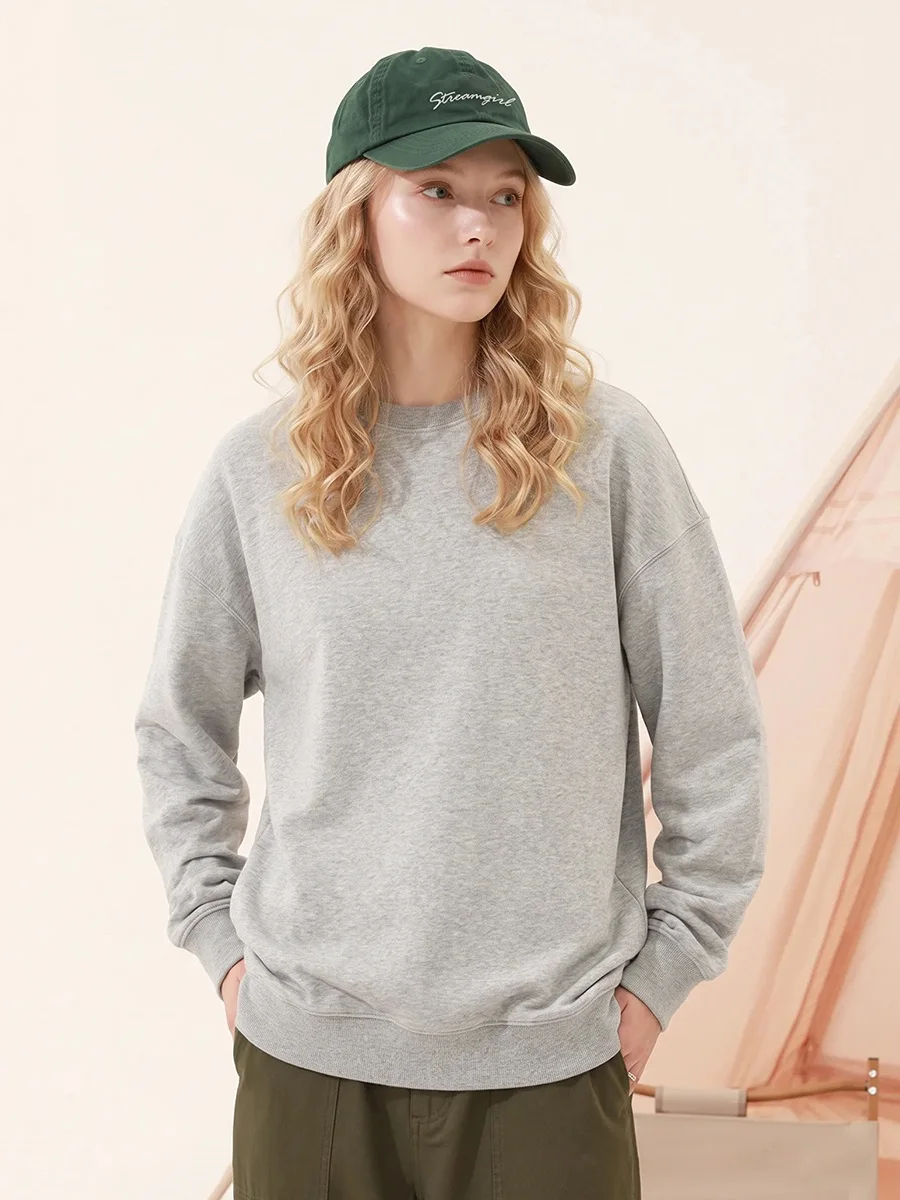 KarSaNy Oversize Sweatshirts For Women Autumn Crewneck Loose Pullovers Cotton Sports Tops Women Sweatshirts Navy Blue Casual