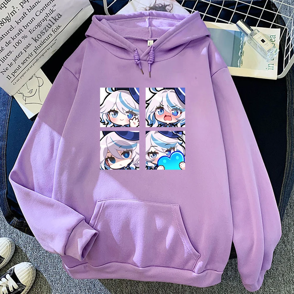 Genshin Impact Furina Hoodie Women Aesthetic Graphic Kawaii Hoodies Woman Autumn Winter Casual Hooded Sweatshirts Anime Clothes