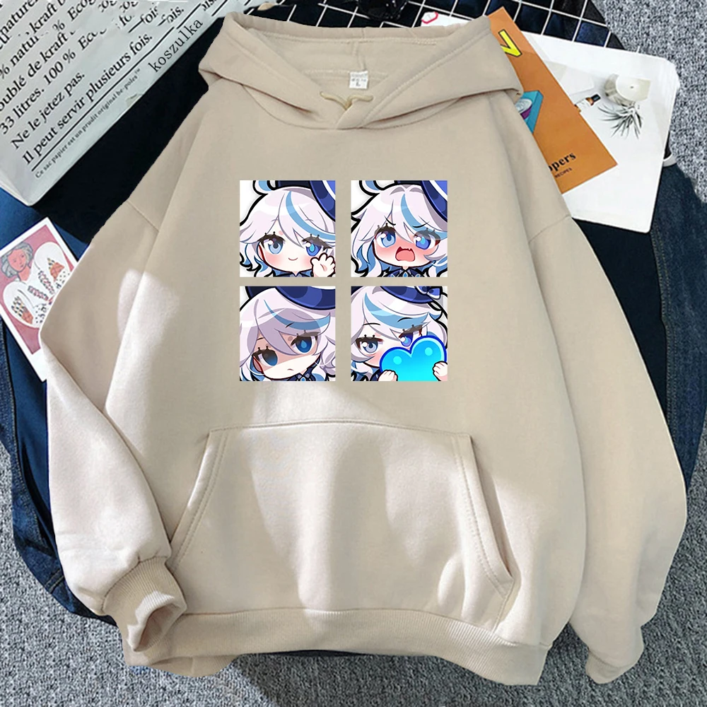 Genshin Impact Furina Hoodie Women Aesthetic Graphic Kawaii Hoodies Woman Autumn Winter Casual Hooded Sweatshirts Anime Clothes