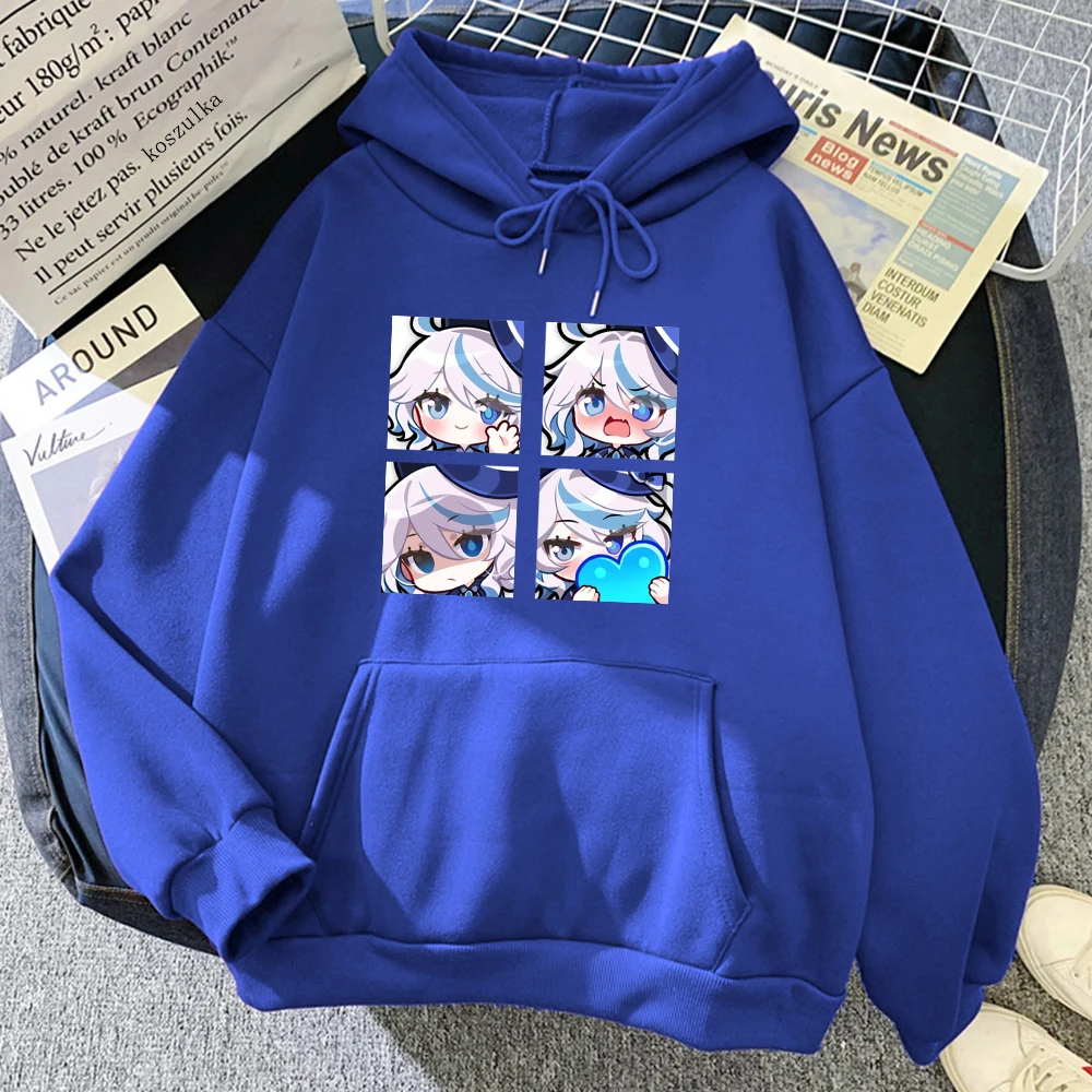 Genshin Impact Furina Hoodie Women Aesthetic Graphic Kawaii Hoodies Woman Autumn Winter Casual Hooded Sweatshirts Anime Clothes