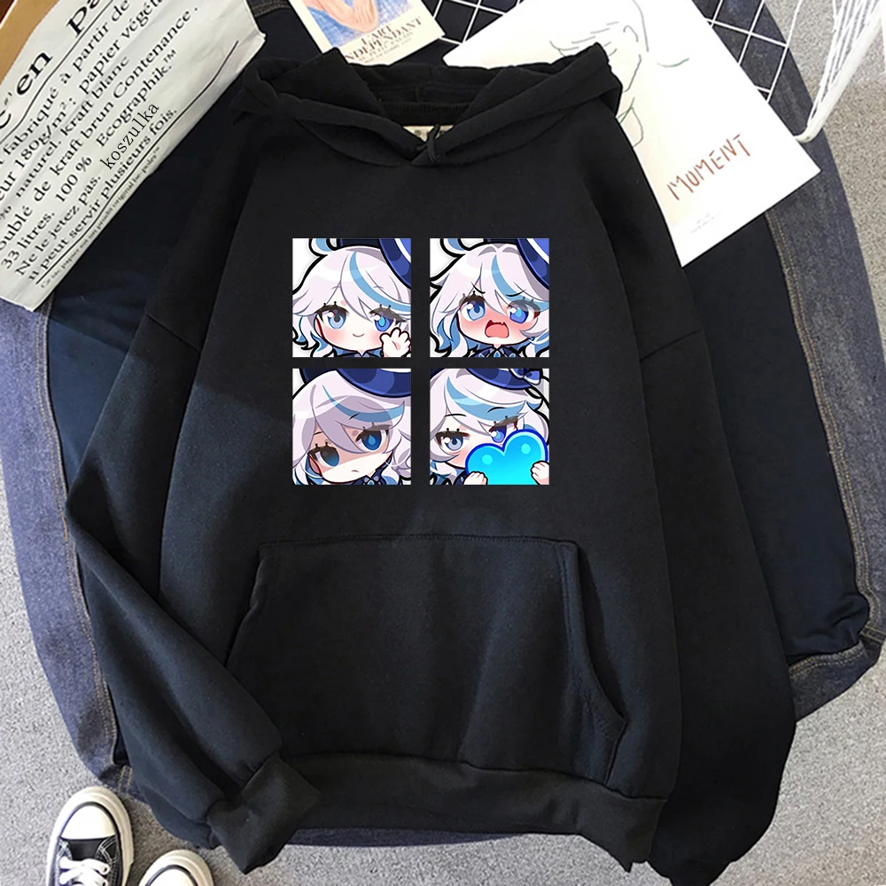 Genshin Impact Furina Hoodie Women Aesthetic Graphic Kawaii Hoodies Woman Autumn Winter Casual Hooded Sweatshirts Anime Clothes