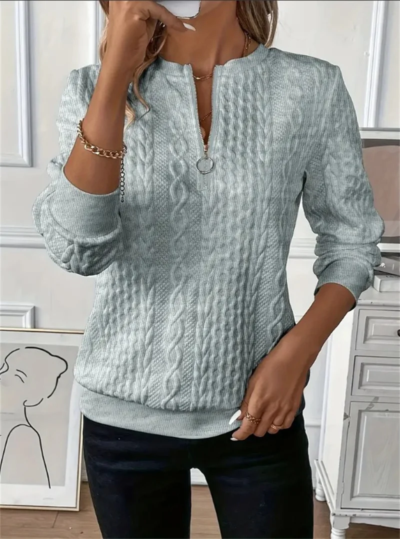 Women Sweatshirt 2025 Spring Autumn Fashion Casual O-neck Long Sleeve Loose Sweatshirts Vintage Solid Color Pullovers Sportswear