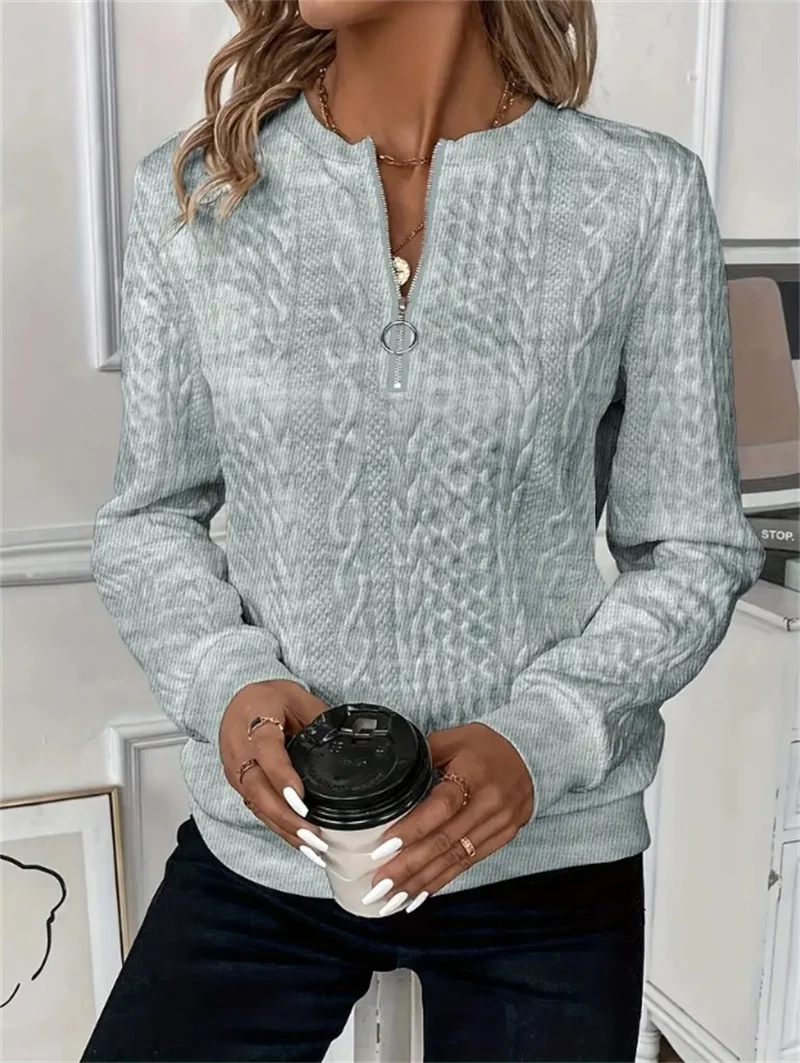 Women Sweatshirt 2025 Spring Autumn Fashion Casual O-neck Long Sleeve Loose Sweatshirts Vintage Solid Color Pullovers Sportswear