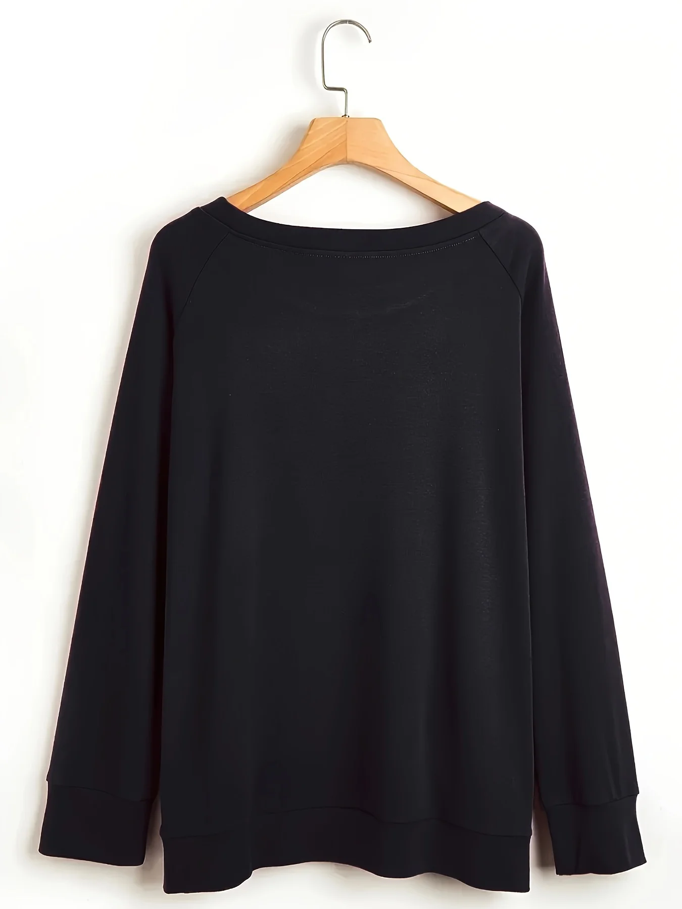 Women's Autumn and Winter Casual Loose Warm Print Comfortable Plus Velvet Long-Sleeved Round Neck Sweatshirt