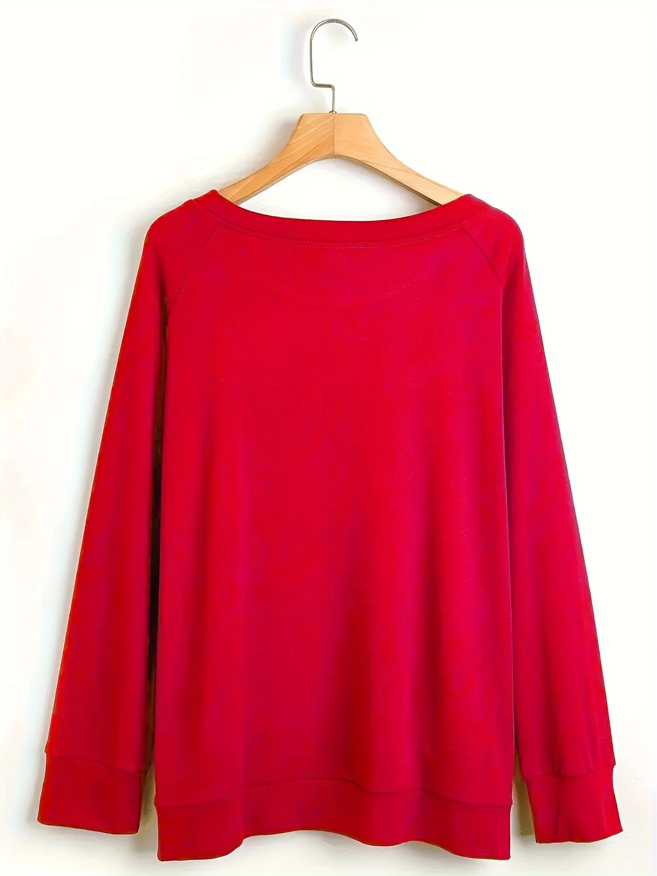 Women's Autumn and Winter Casual Loose Warm Print Comfortable Plus Velvet Long-Sleeved Round Neck Sweatshirt