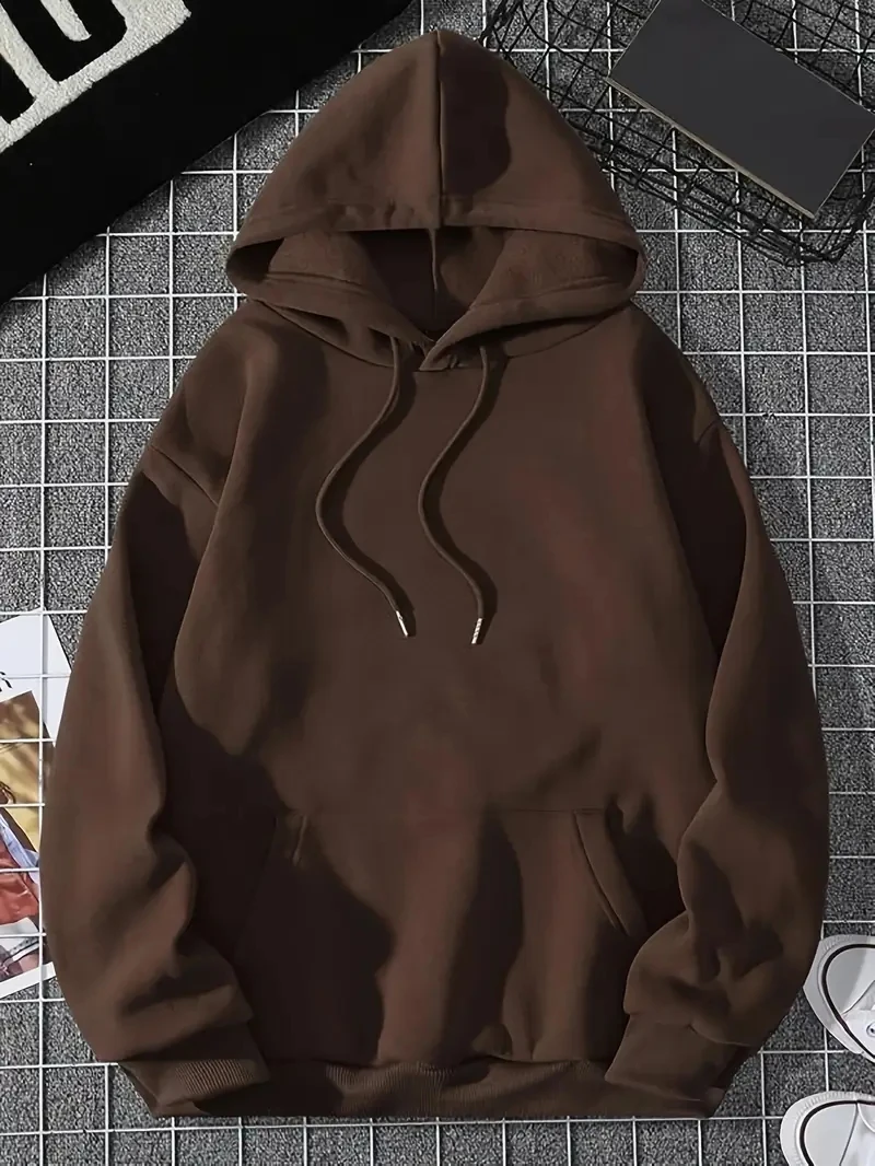 Women's Autumn and Winter Fashion Casual Sports Loose Los Angeles Print Fleece Warm Long Sleeved Pocket Hooded Sweatshirt