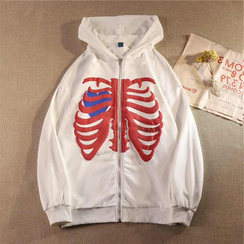 New Hoodies Women Vrouwen Gothic Zwart Zip Up Oversized Sweatshirt Dames Retro Harajuku Capuchon Streetwear Tops