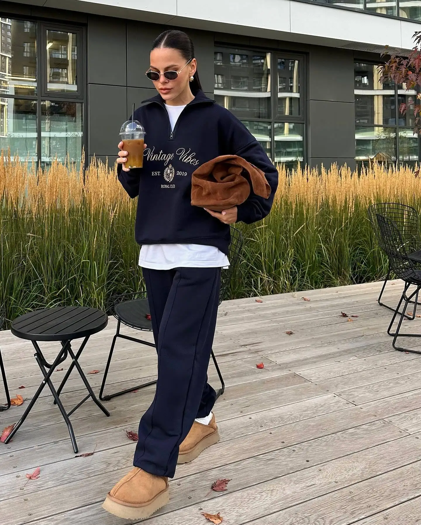 Autumn New Woman Clothing Streetwear Harajuku Hoodie Semi-zipper Lazy Wind Hoodies Woman Clothes Loose Long-sleeved Top Jacket