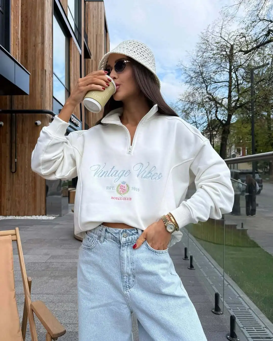 Autumn New Woman Clothing Streetwear Harajuku Hoodie Semi-zipper Lazy Wind Hoodies Woman Clothes Loose Long-sleeved Top Jacket
