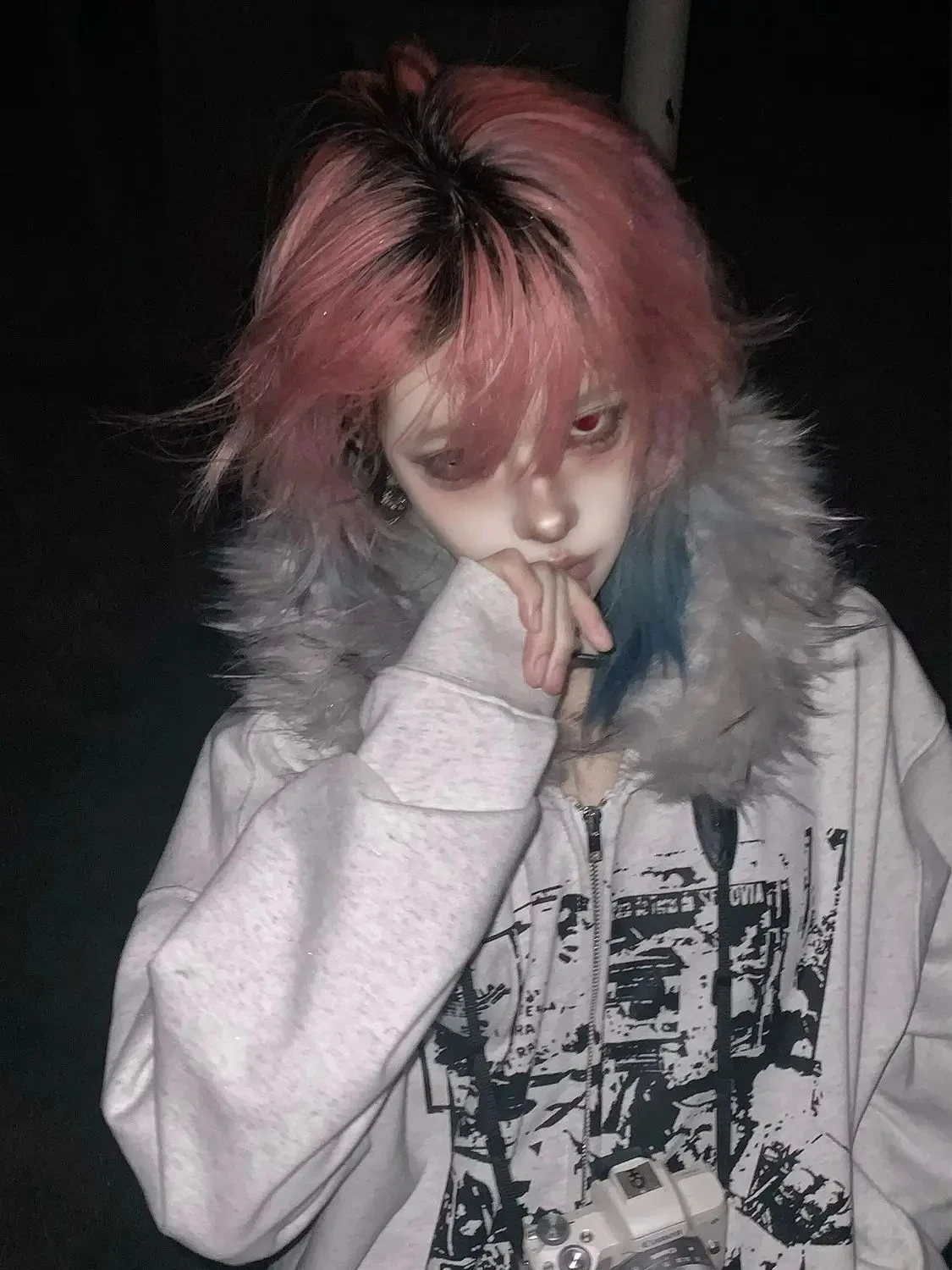 2026 Subculture Faux Fur Print Jacket with Hooded Women Casual Slim Vintage Hoodies Y2k Gothic Punk Cropped Zipper Sweatshirt