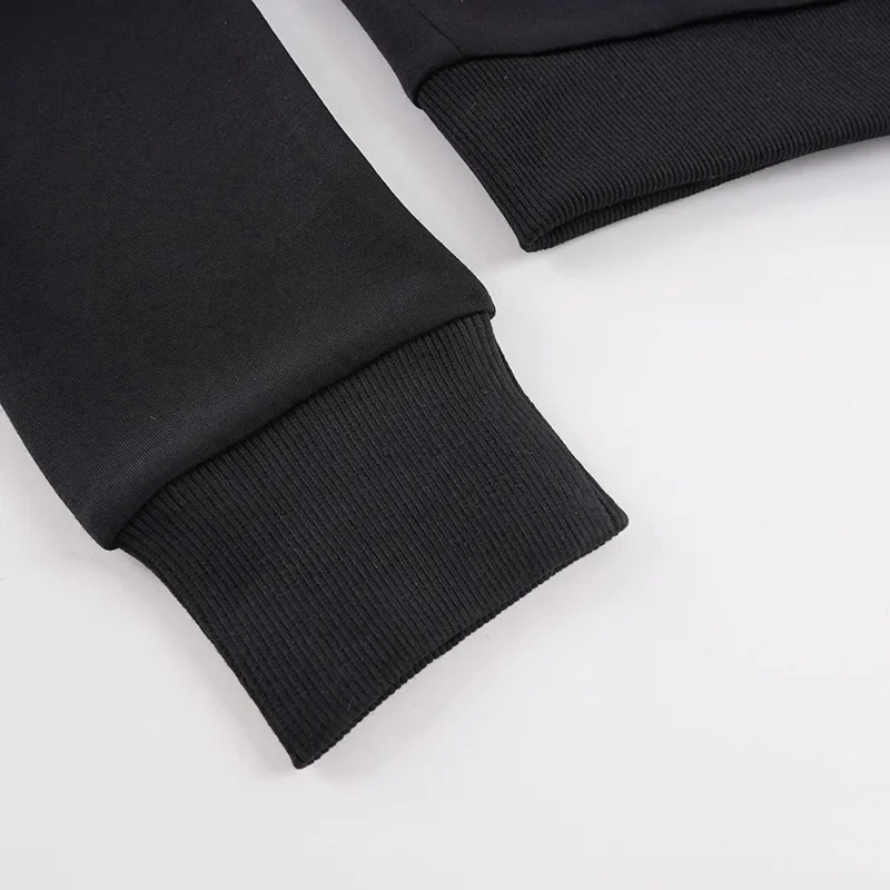 Women Cropped Hoodie sweatshirts Sexy Slim Chic Fur Collar Cardigan Sweatshirt Elastic Waist Drawstring Pants French Streetwear