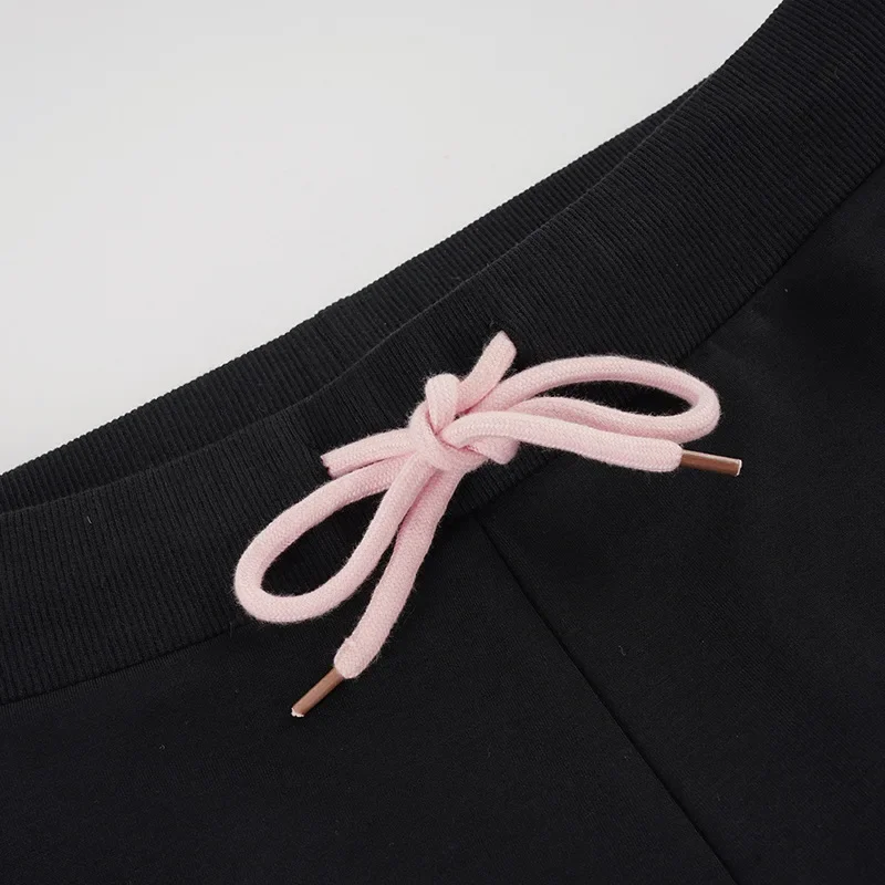 Women Cropped Hoodie sweatshirts Sexy Slim Chic Fur Collar Cardigan Sweatshirt Elastic Waist Drawstring Pants French Streetwear
