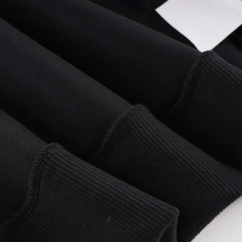 Women Cropped Hoodie sweatshirts Sexy Slim Chic Fur Collar Cardigan Sweatshirt Elastic Waist Drawstring Pants French Streetwear