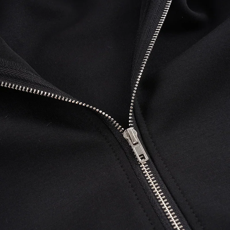 Women Cropped Hoodie sweatshirts Sexy Slim Chic Fur Collar Cardigan Sweatshirt Elastic Waist Drawstring Pants French Streetwear
