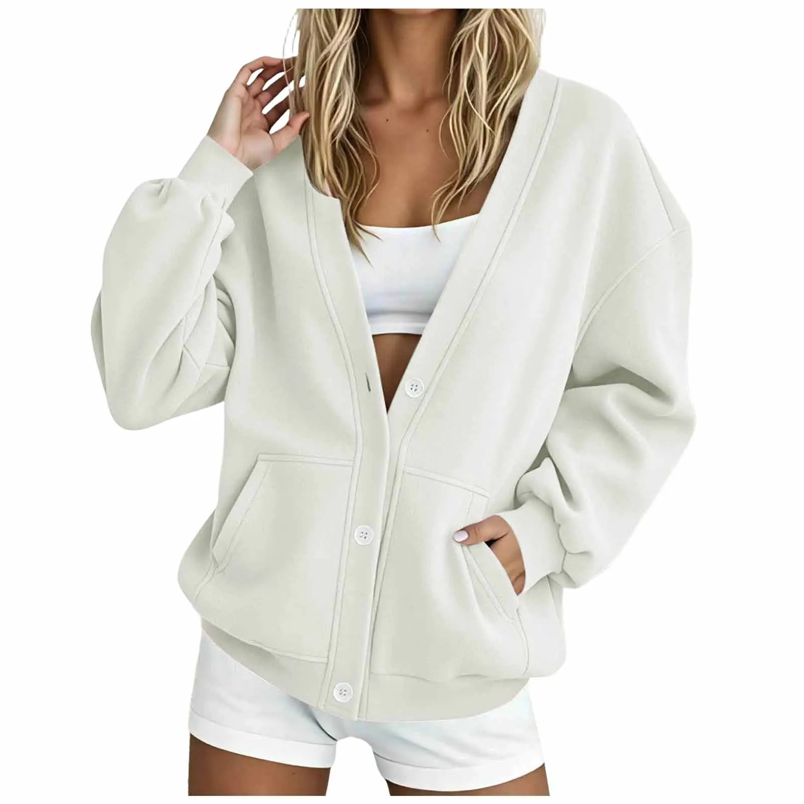 Women Hoodless Sweatshirt Sports Sweatshirt Color Change Sports Sweatshirt Casual Sweatshirt